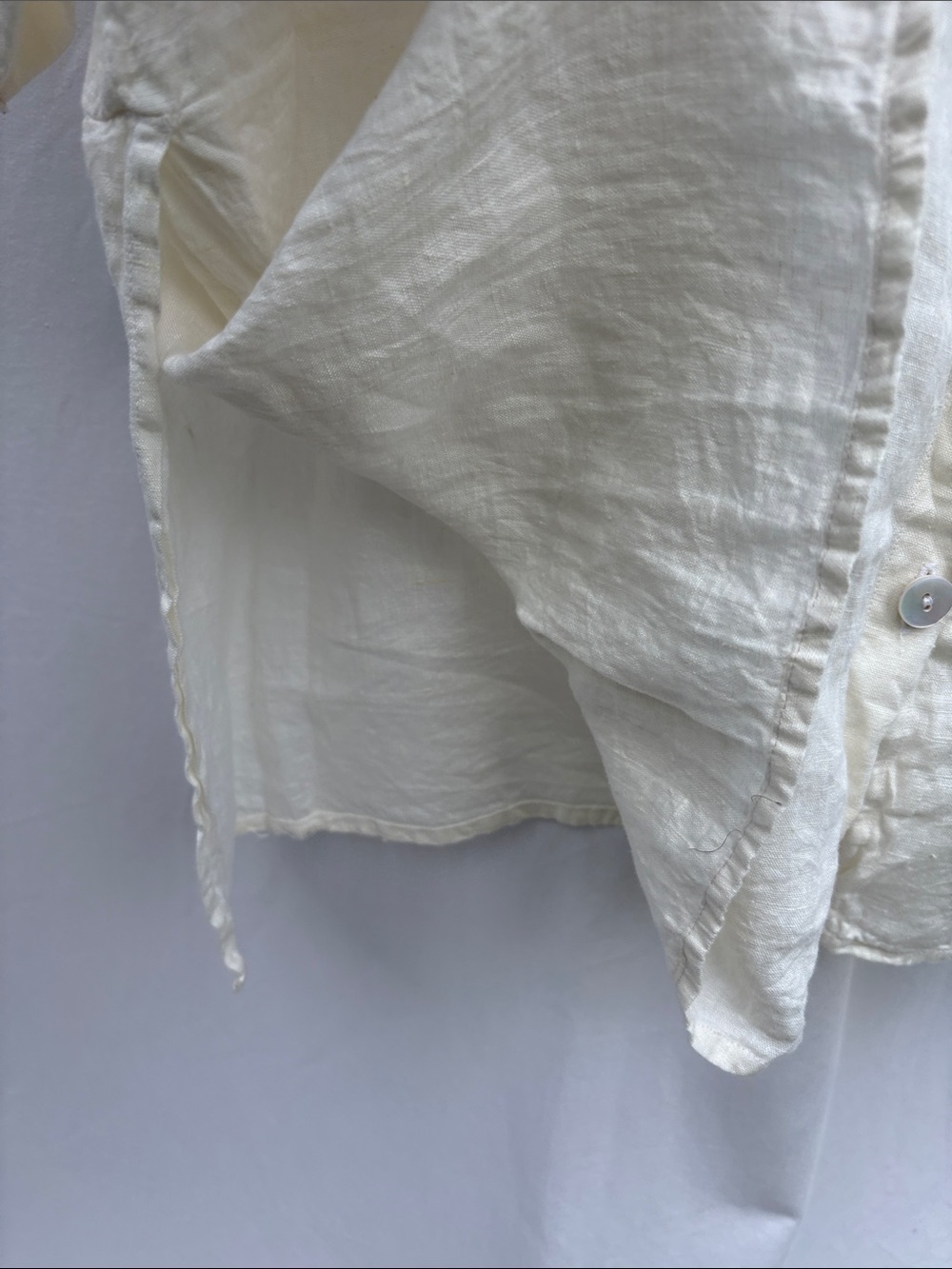 FLAX by Jeanne Engelhart Cream Linen Button-Front Tunic - Picture 6 of 14